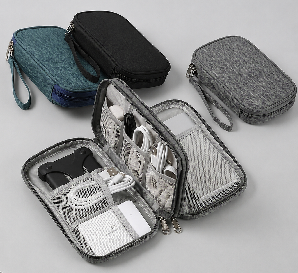 Portable Digital Storage Bag – USB Cable Organizer & Charger Holder