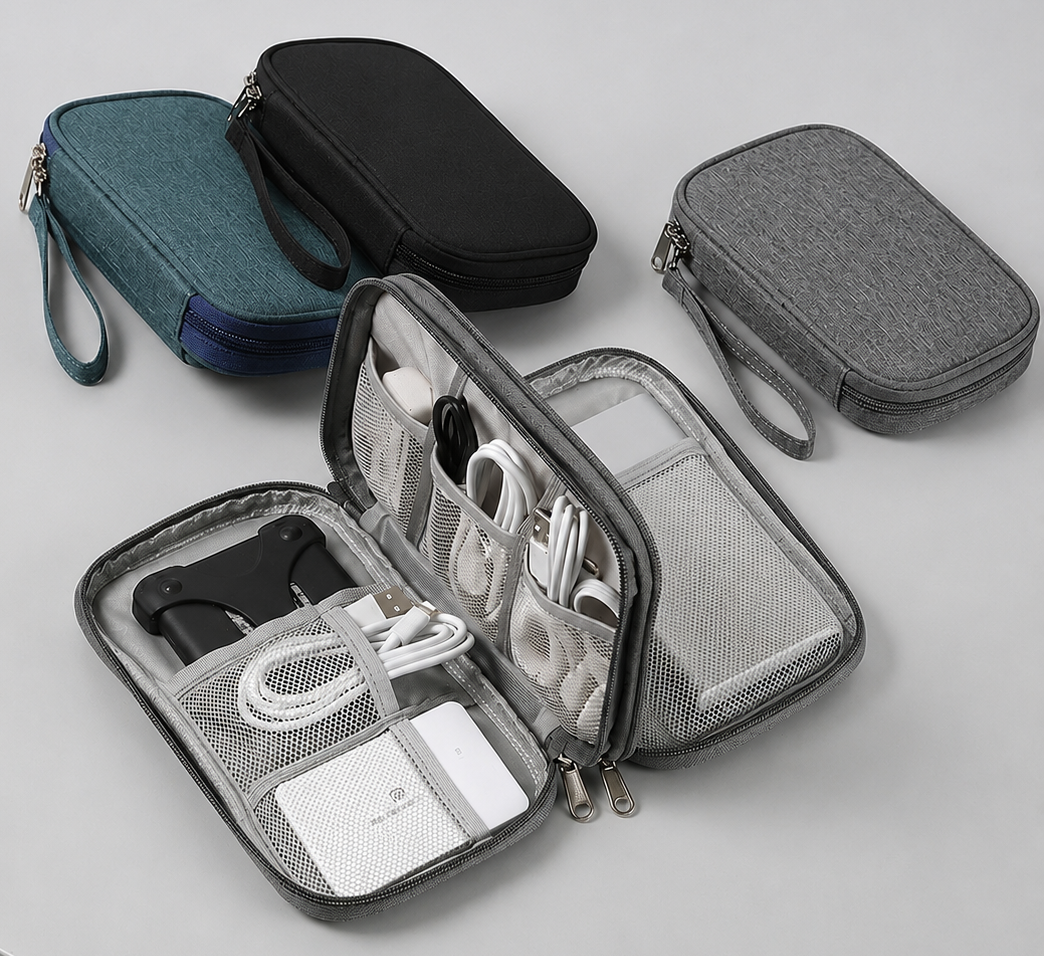 Portable Digital Storage Bag – USB Cable Organizer & Charger Holder