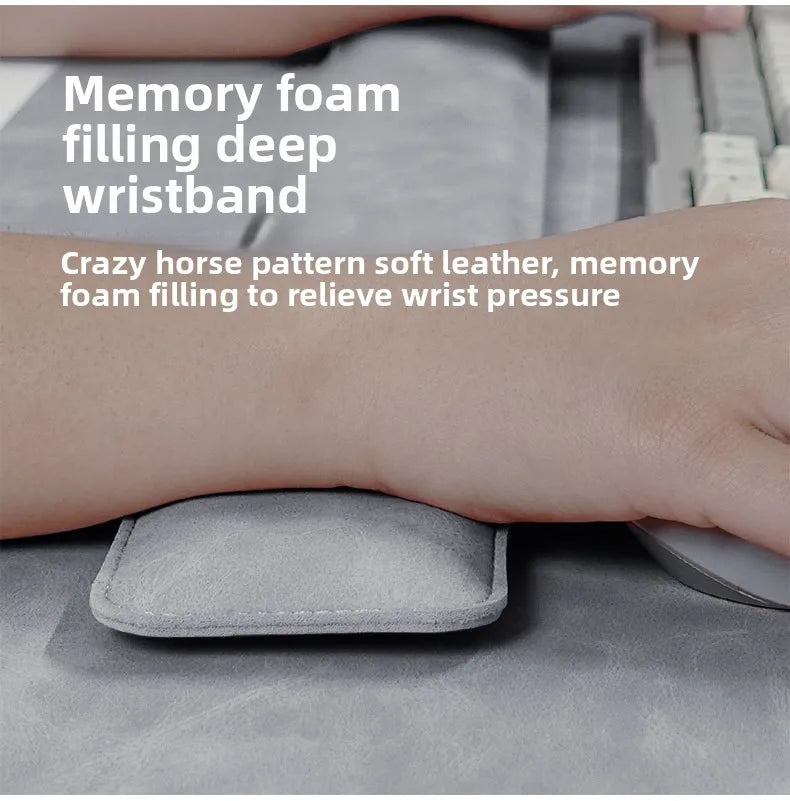3-Piece PU Desk Mat Set | Waterproof Mouse Pad with Wrist Rest & Non-Slip Base