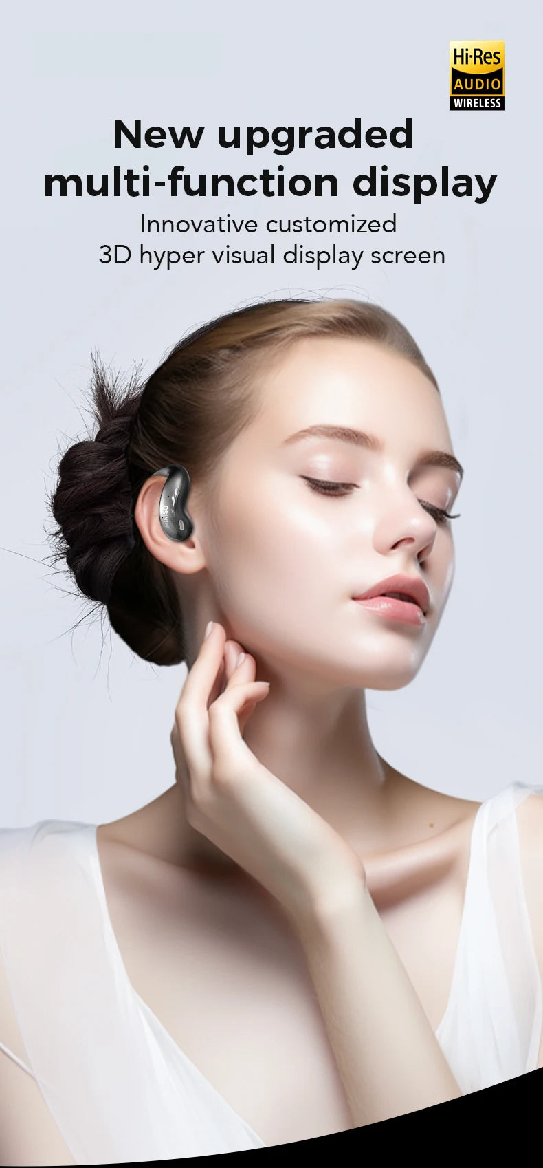 AI Translation Earbuds with Touchscreen & Bluetooth 5.4