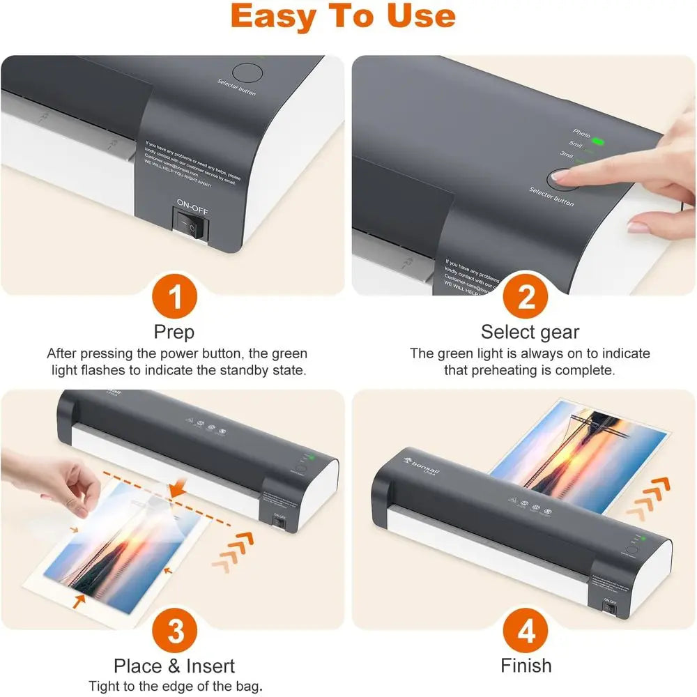 13-Inch 7-in-1 Thermal Laminator with Never Jam Technology – Includes 40 Laminating Sheets, Paper Cutter & Rounder, 3 Heat Settings