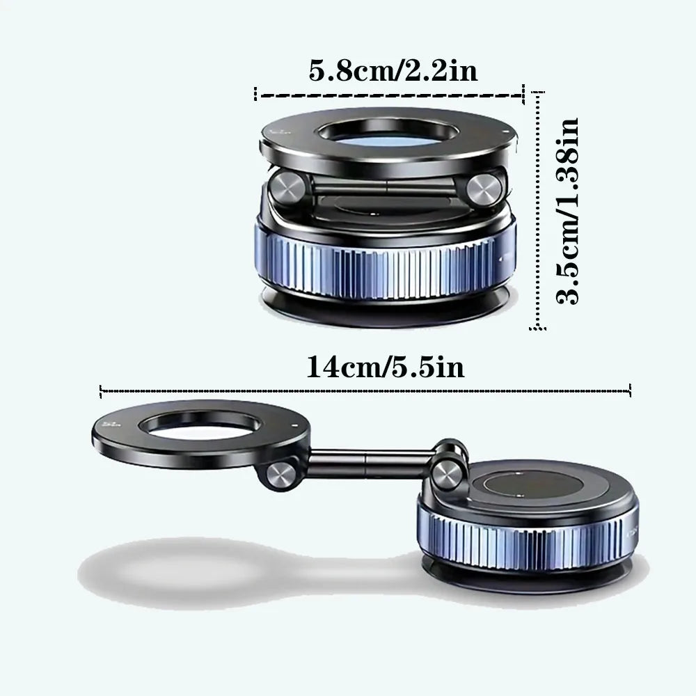 N52 Magnetic Phone Holder: Foldable 360° Suction Cup Mount