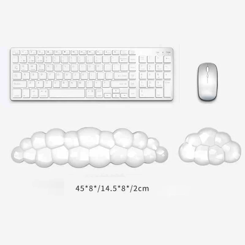 Transparent Silicone Mouse Pad and Keyboard Mat with Memory Foam Wrist Support | Anti-Slip & Ergonomic