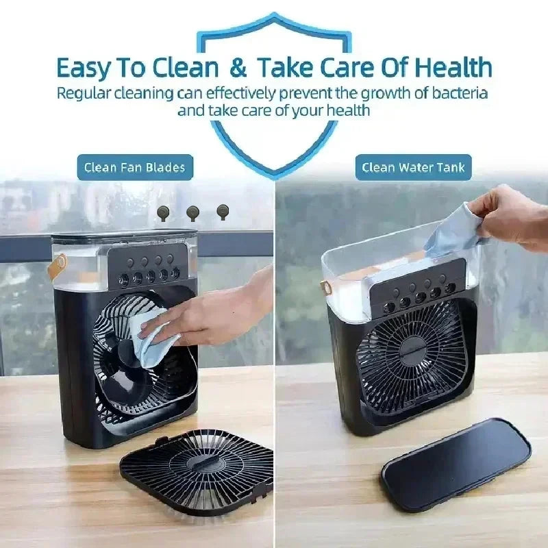 3-in-1 Portable Air Cooler: Fan, Humidifier & Night Light
