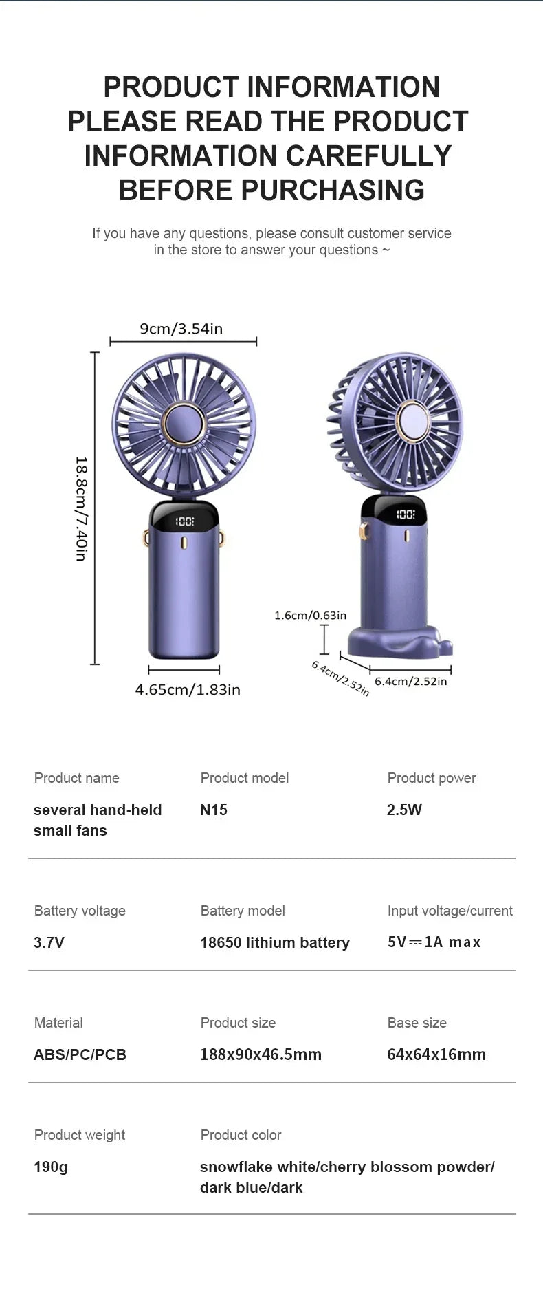 5-Speed Foldable Neck Fan with Phone Stand & LED Display