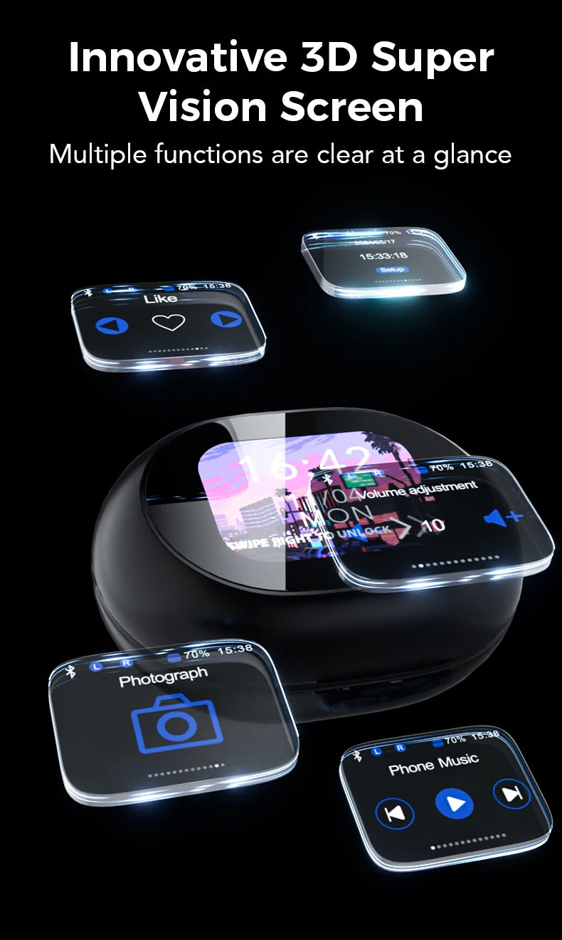 AI Translation Earbuds with Touchscreen & Bluetooth 5.4