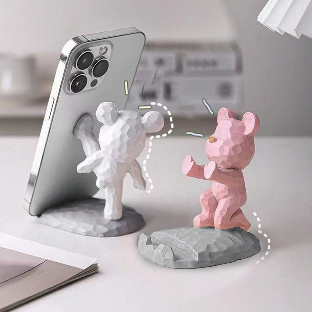 Cartoon Bear Phone Tablet Stand: Cute Lazy Bracket for Home Desk Decor