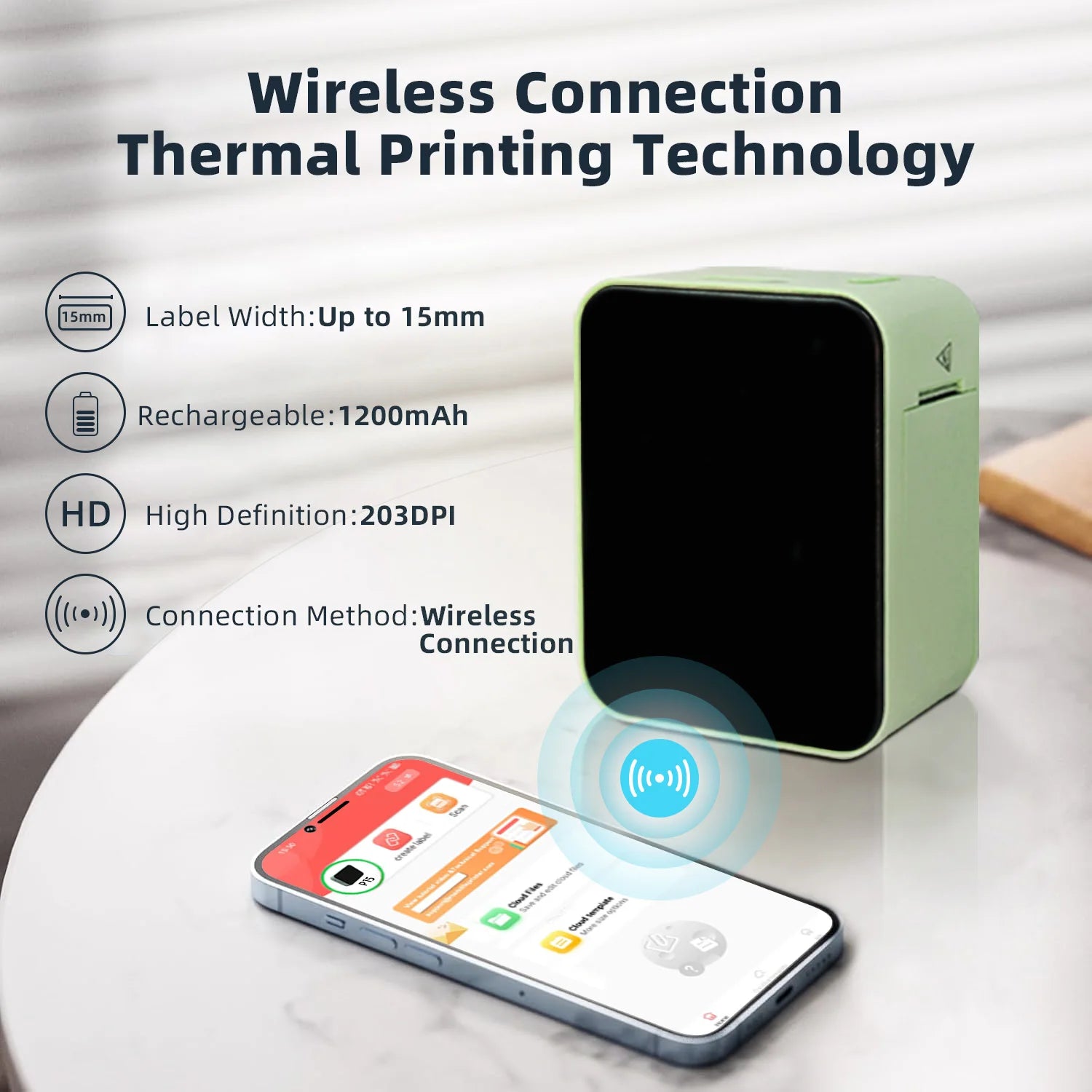Mini Thermal Label Printer – Portable Wireless Bluetooth Labeling Sticker Machine