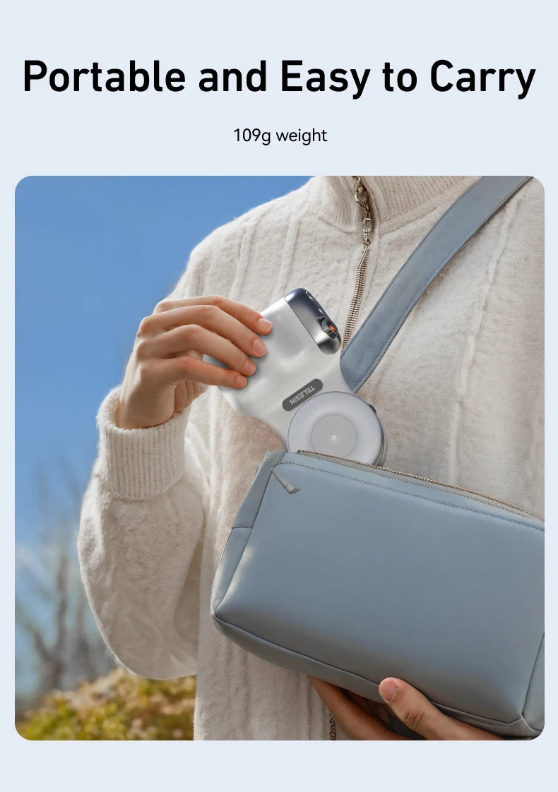 Magnetic Phone Grip with Remote Shutter & Fill Light for iPhone/Android