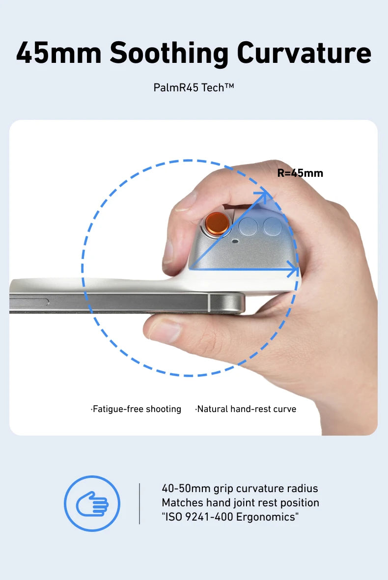 Magnetic Phone Grip with Remote Shutter & Fill Light for iPhone/Android