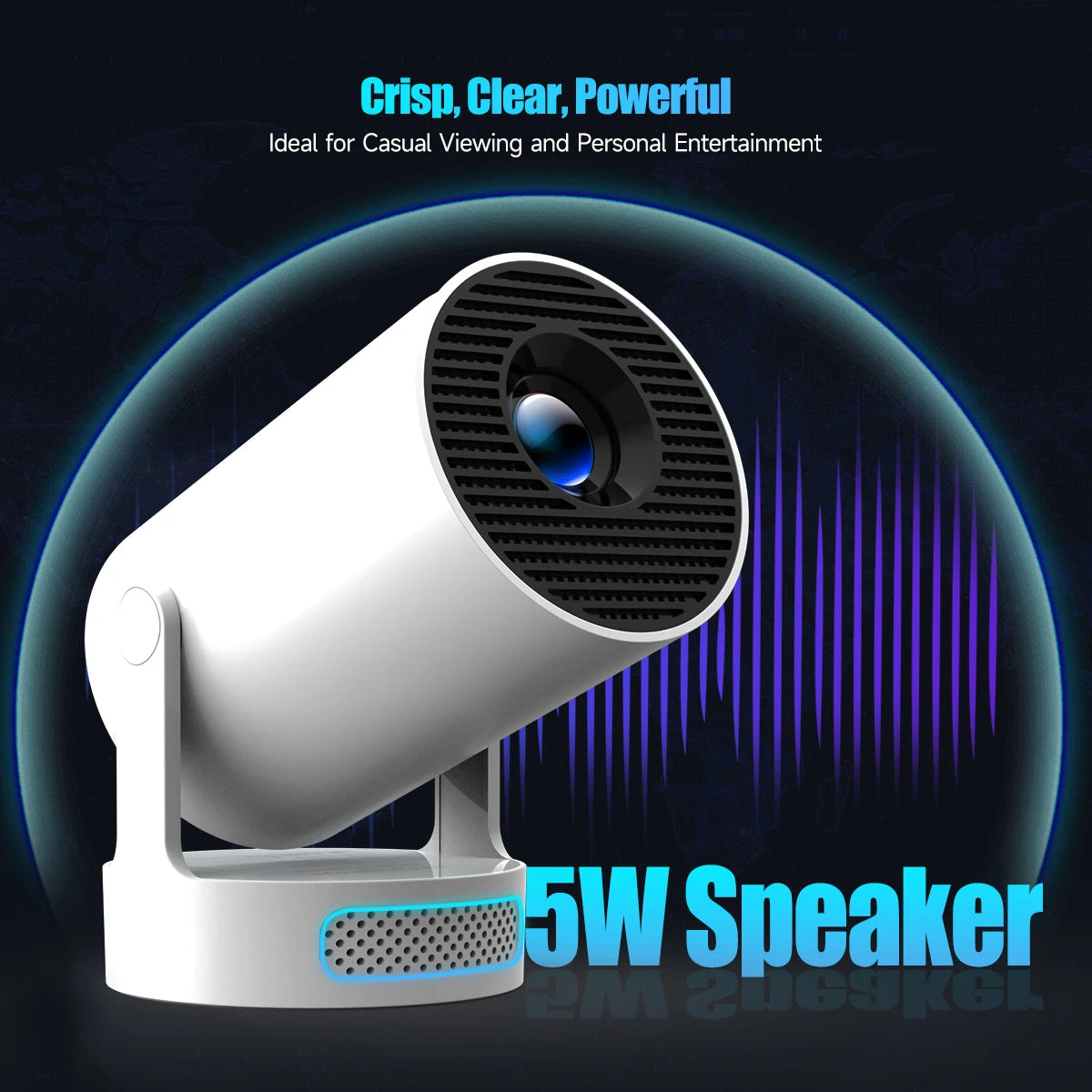 Smart Projector with Voice Remote & WiFi