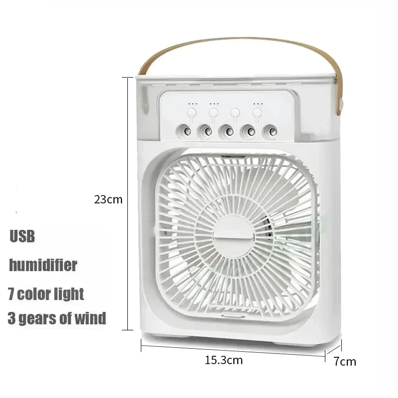 3-in-1 Portable Air Cooler: Fan, Humidifier & Night Light