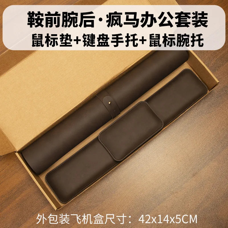 3-Piece PU Desk Mat Set | Waterproof Mouse Pad with Wrist Rest & Non-Slip Base