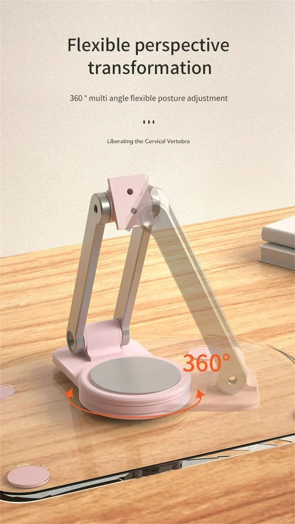 360° Acrylic Tablet Stand: Foldable Adjustable Holder for 4.7-13" Devices