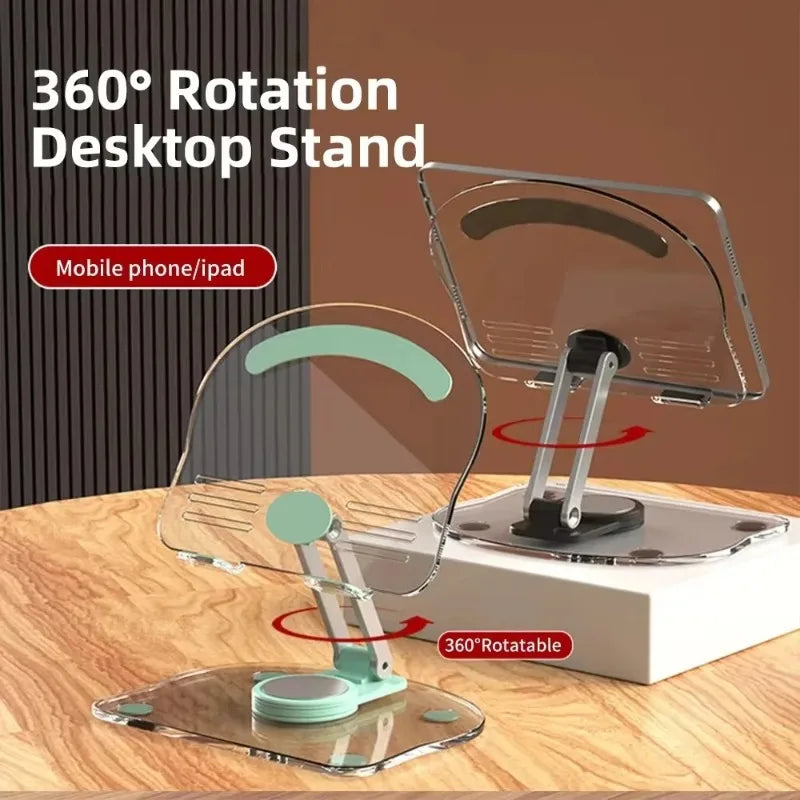 360° Acrylic Tablet Stand: Foldable Adjustable Holder for 4.7-13" Devices