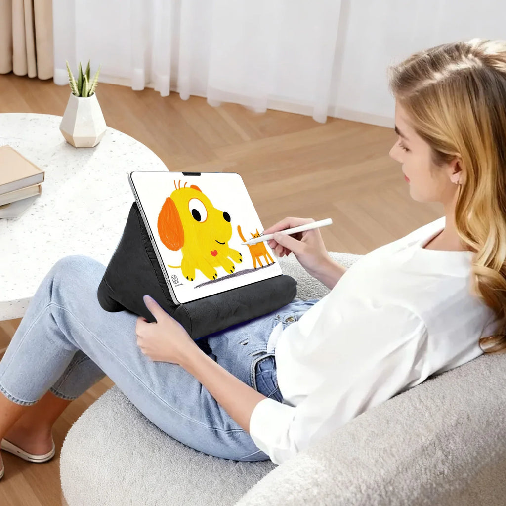 Sponge Pillow Tablet Stand: Multi-Angle Soft Holder for Bed & Couch
