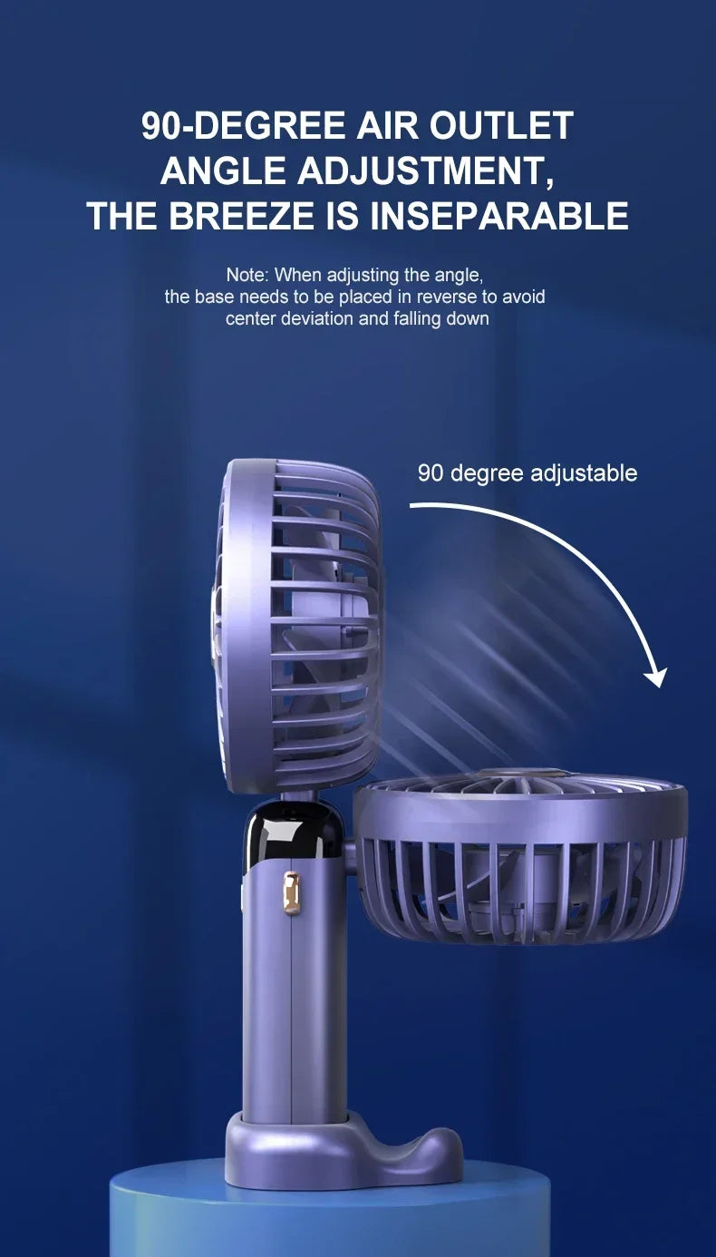 5-Speed Foldable Neck Fan with Phone Stand & LED Display