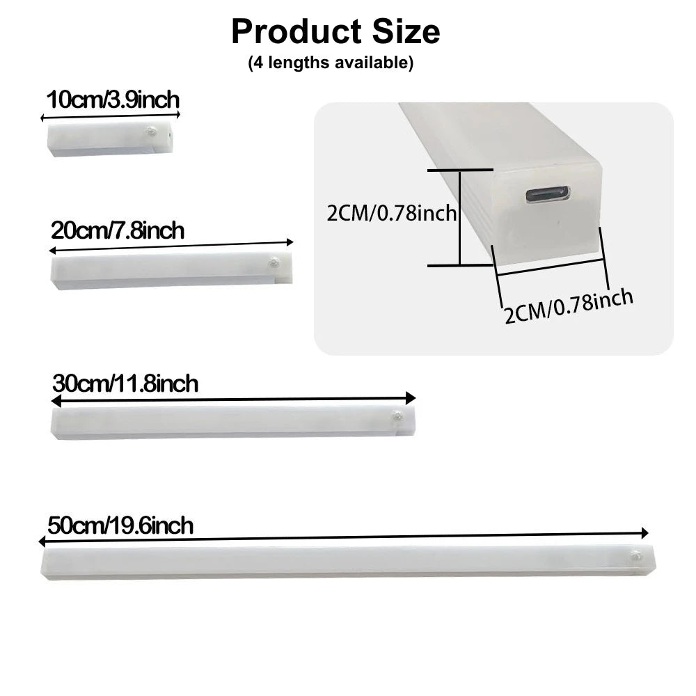 Rechargeable Motion Sensor LED Bar Light: Magnetic Cabinet Lamp