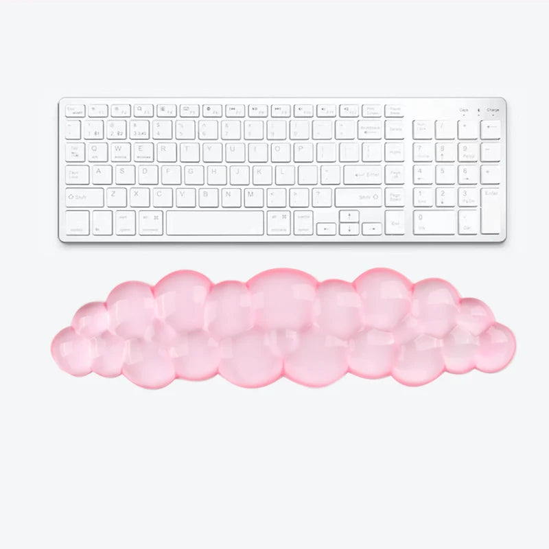 Transparent Silicone Mouse Pad and Keyboard Mat with Memory Foam Wrist Support | Anti-Slip & Ergonomic
