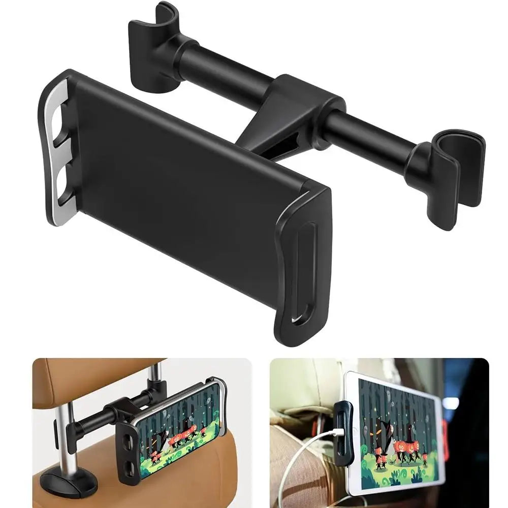 Car Headrest Tablet Holder: 360° Rotating Mount for 4-11" Devices