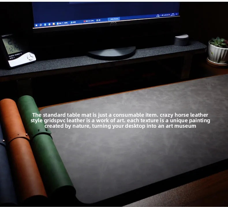 3-Piece PU Desk Mat Set | Waterproof Mouse Pad with Wrist Rest & Non-Slip Base