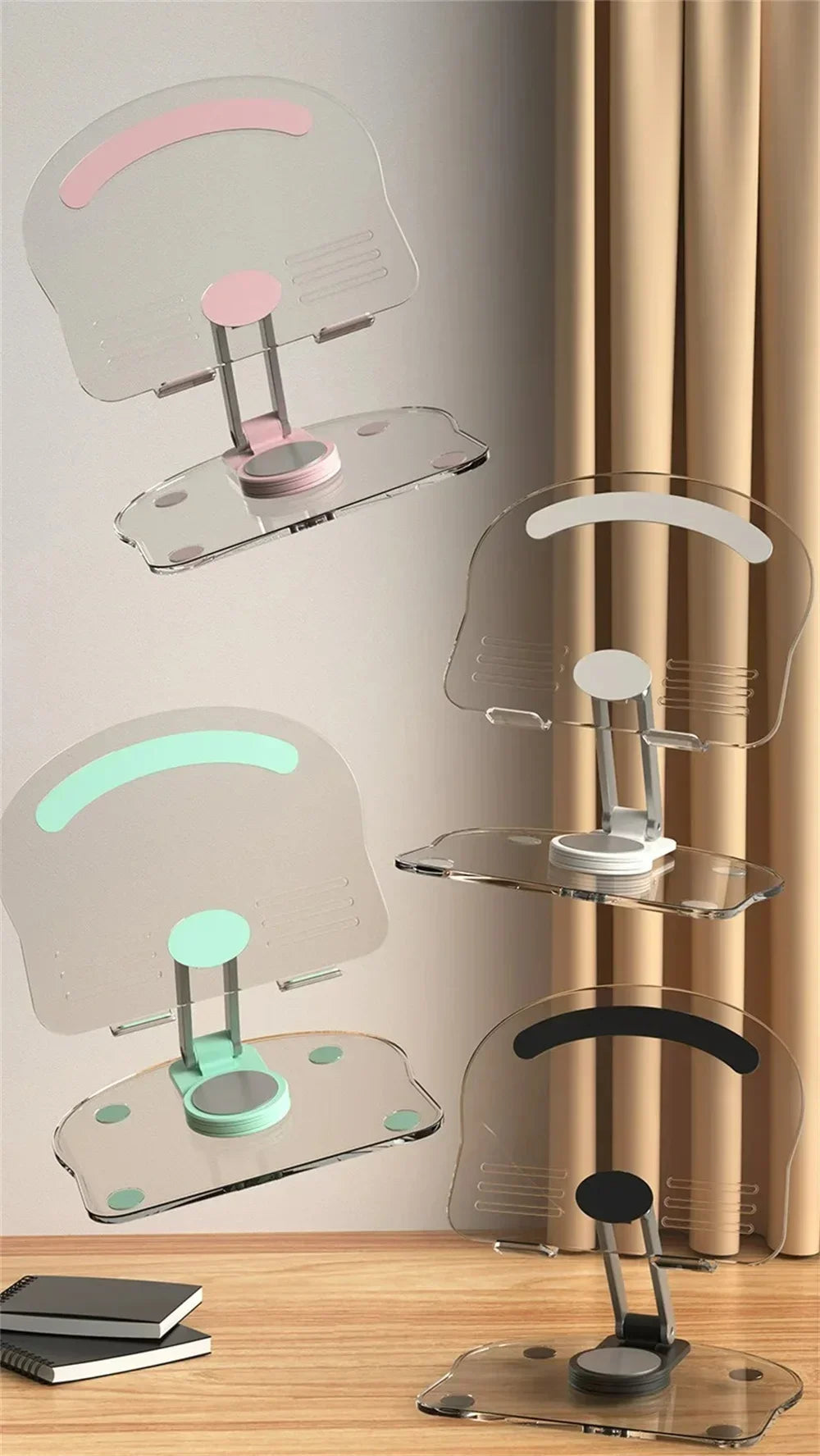 360° Acrylic Tablet Stand: Foldable Adjustable Holder for 4.7-13" Devices
