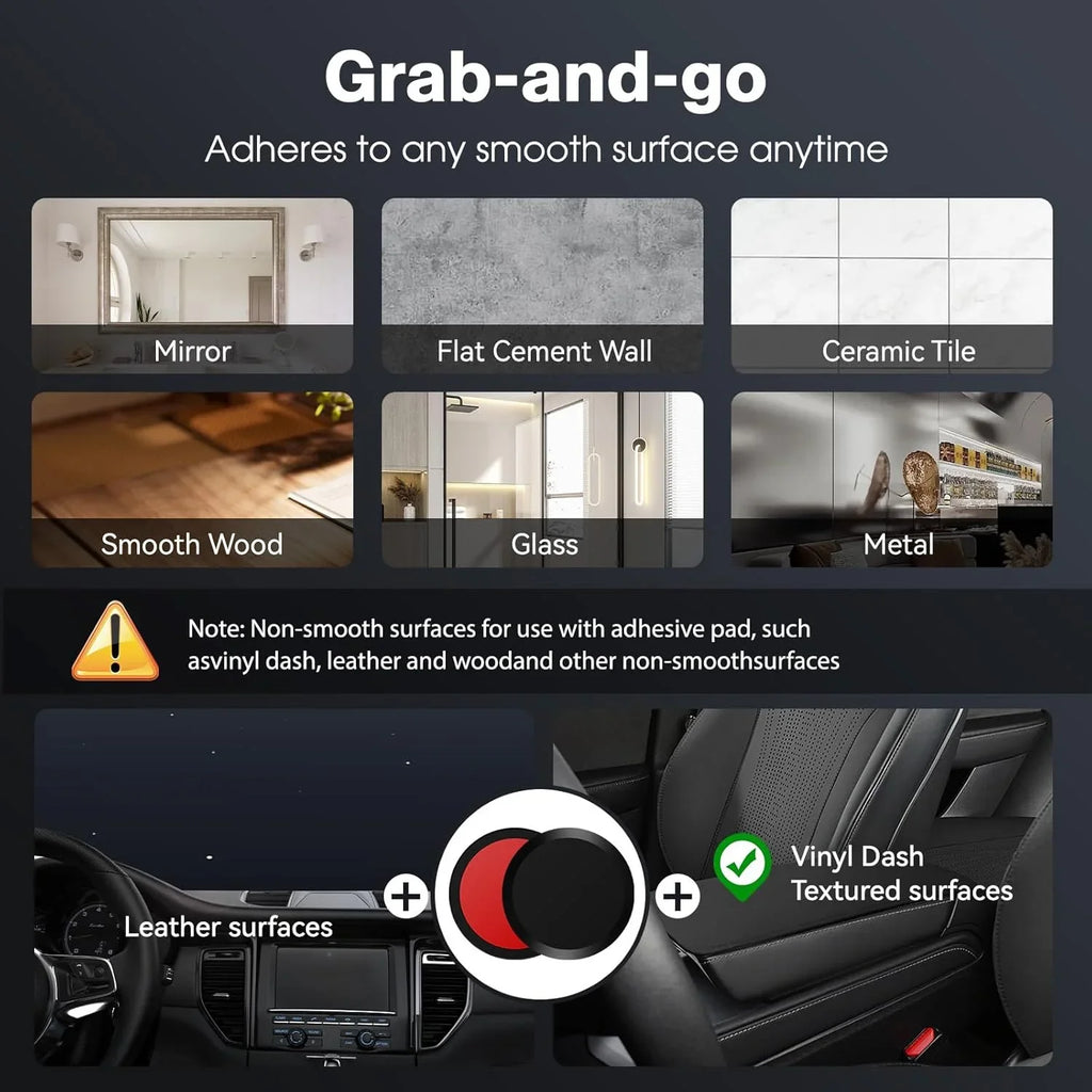 N52 Magnetic Phone Holder: Foldable 360° Suction Cup Mount