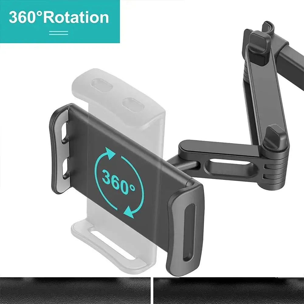 Car Headrest Tablet Holder: 360° Rotating Mount for 4-11" Devices