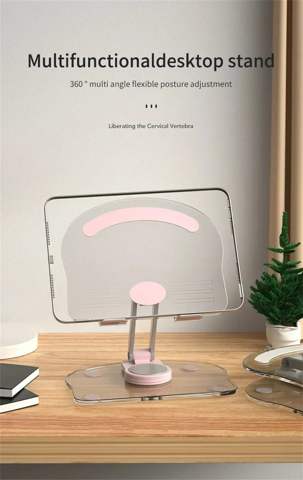 360° Acrylic Tablet Stand: Foldable Adjustable Holder for 4.7-13" Devices