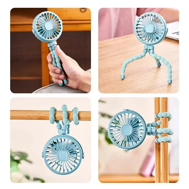 Mini Fan: USB Rechargeable Clip Fan