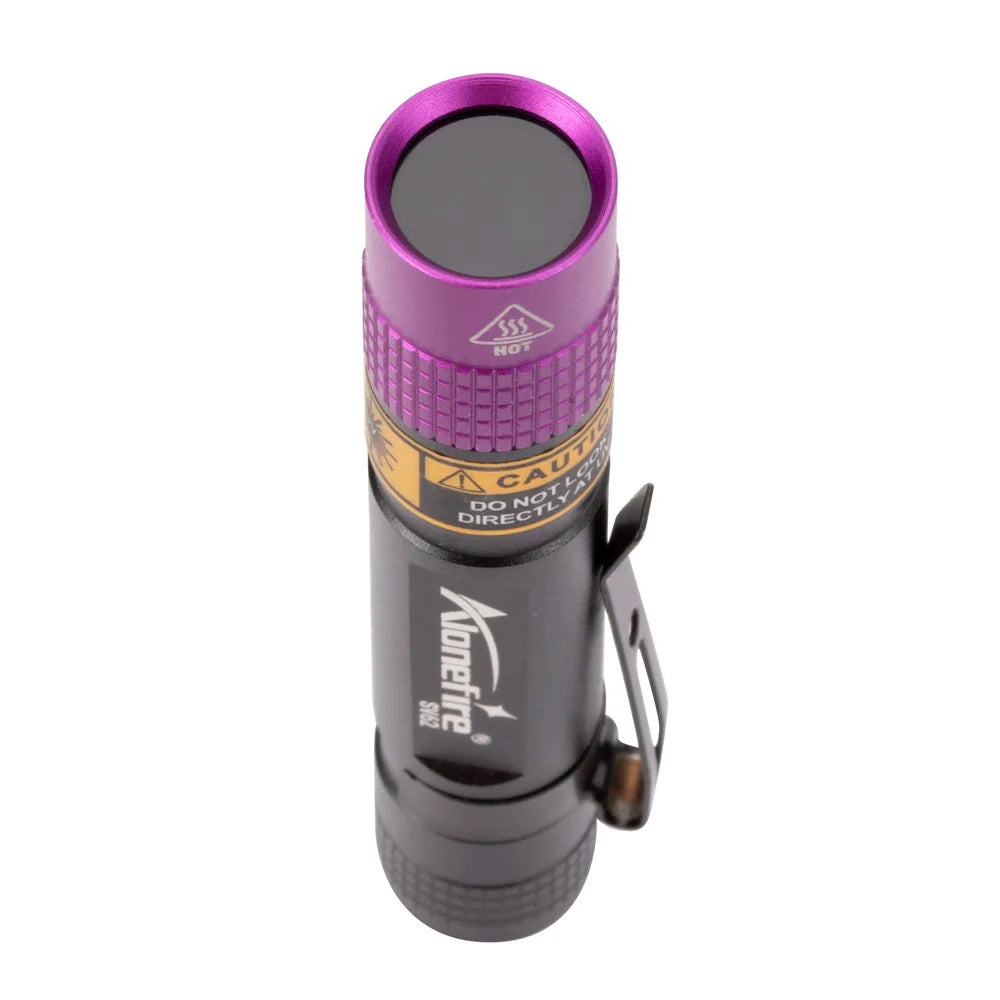 SV62 3W UV LED Flashlight – Miniature 365nm Black Light Torch for Pet Urine, Scorpion, Currency, Ore & Leak Detection (AAA Battery Powered)