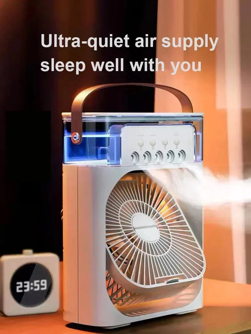 3-in-1 Portable Air Cooler: Fan, Humidifier & Night Light