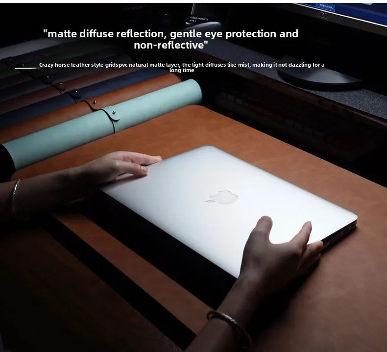 3-Piece PU Desk Mat Set | Waterproof Mouse Pad with Wrist Rest & Non-Slip Base