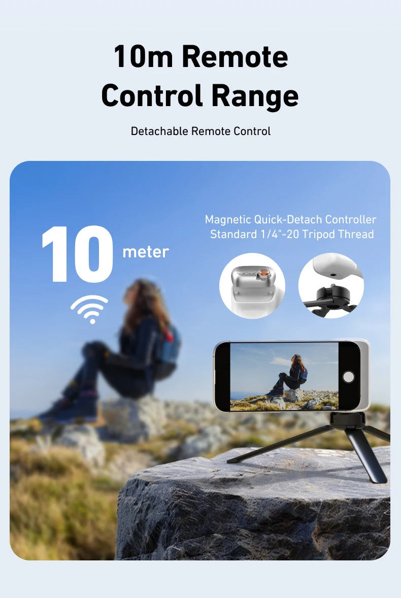 Magnetic Phone Grip with Remote Shutter & Fill Light for iPhone/Android