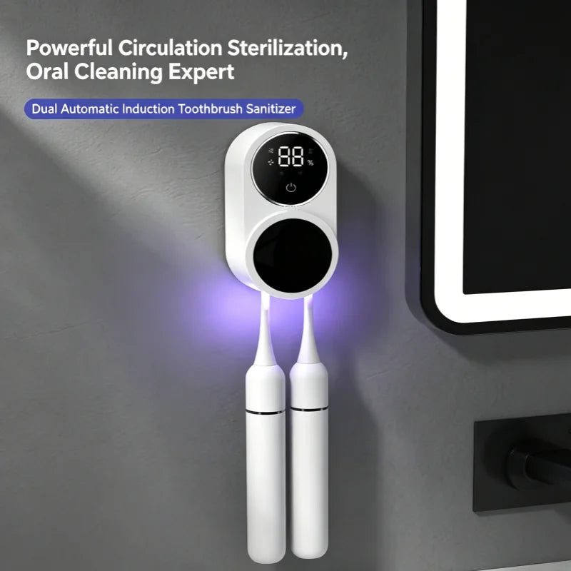 Portable UV Toothbrush Sterilizer with LED Display