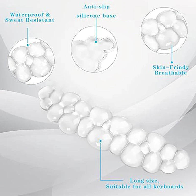 Transparent Silicone Mouse Pad and Keyboard Mat with Memory Foam Wrist Support | Anti-Slip & Ergonomic