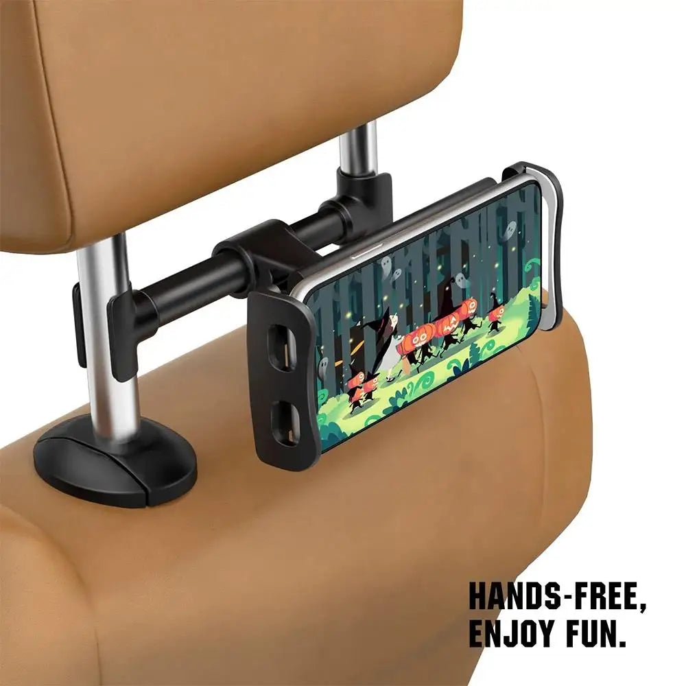 Car Headrest Tablet Holder: 360° Rotating Mount for 4-11" Devices