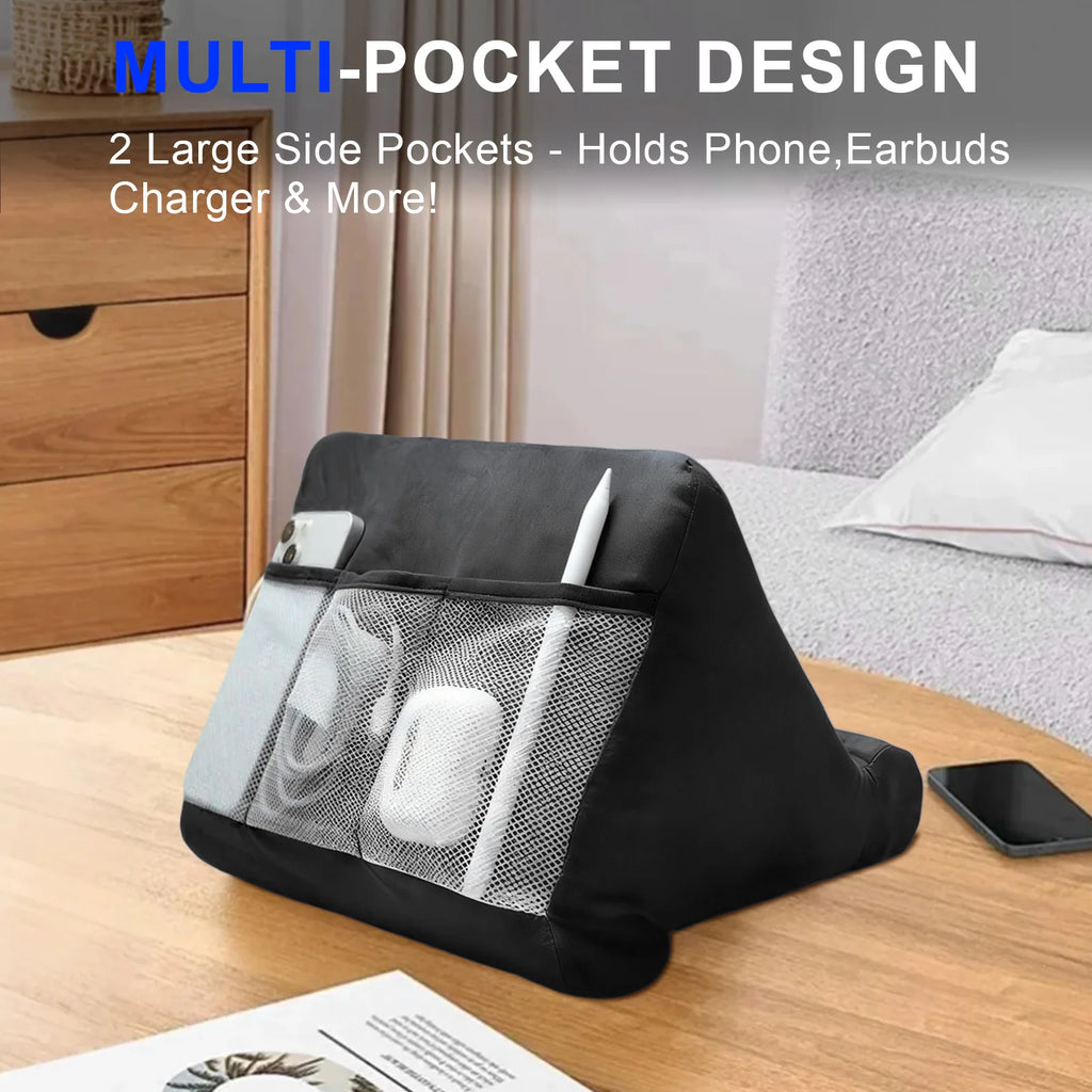 Sponge Pillow Tablet Stand: Multi-Angle Soft Holder for Bed & Couch