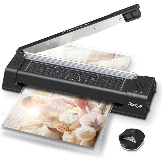 13-Inch Thermal Laminator with Built-in Steel Paper Cutter & Rounder – Includes 13 Laminating Pouches, Jam Release, Hot/Cold Modes