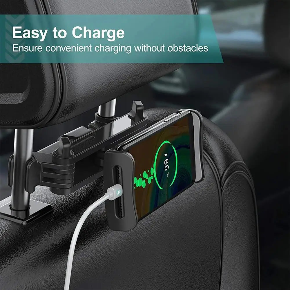 Car Headrest Tablet Holder: 360° Rotating Mount for 4-11" Devices