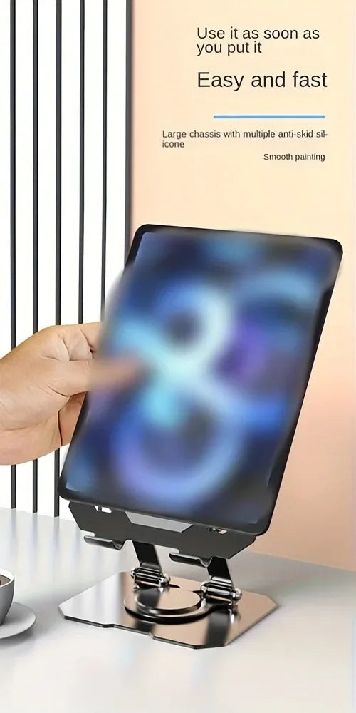 360° Rotating Tablet Stand: Foldable Desktop Holder for 4.7-12" Devices