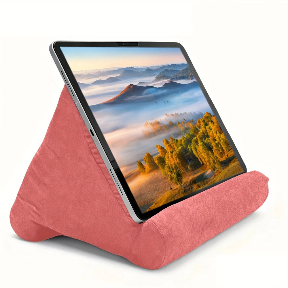 Sponge Pillow Tablet Stand: Multi-Angle Soft Holder for Bed & Couch