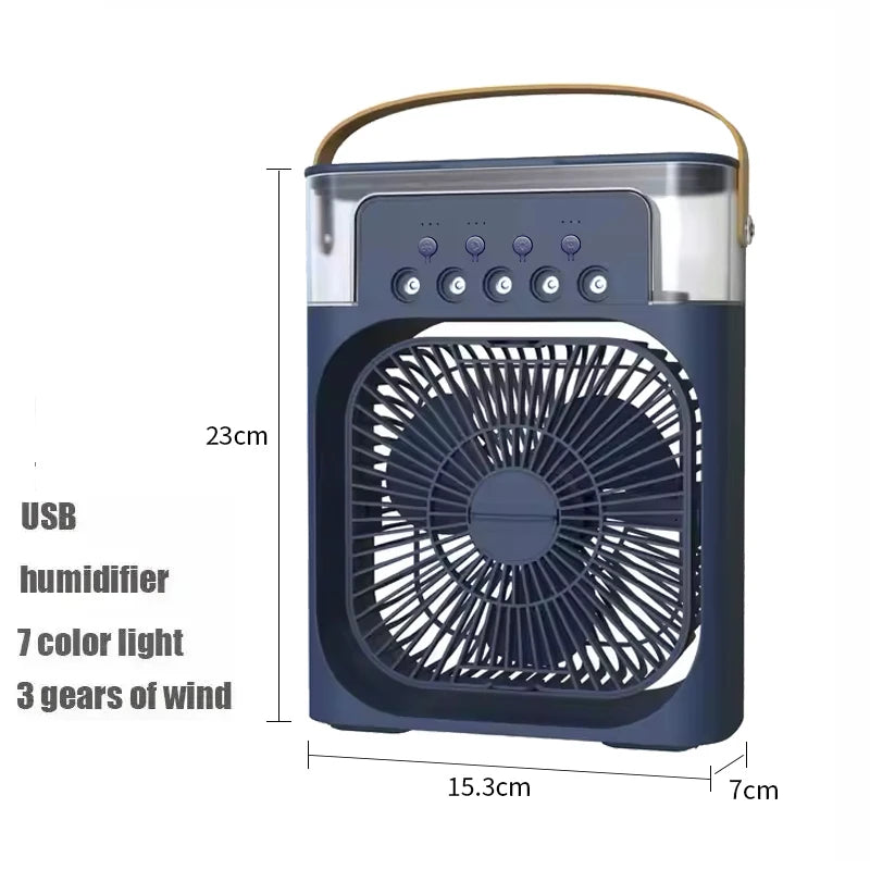 3-in-1 Portable Air Cooler: Fan, Humidifier & Night Light