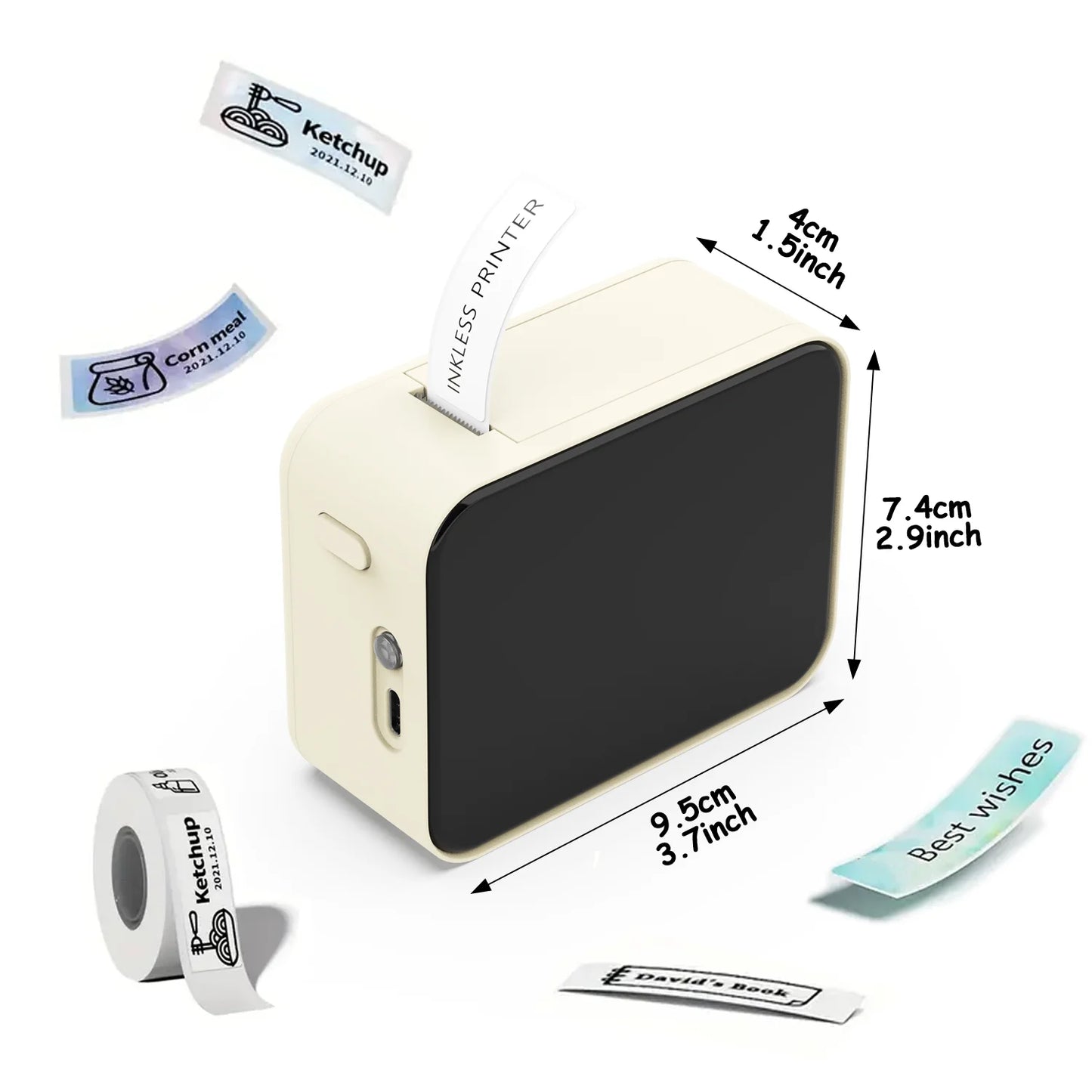 Mini Thermal Label Printer – Portable Wireless Bluetooth Labeling Sticker Machine