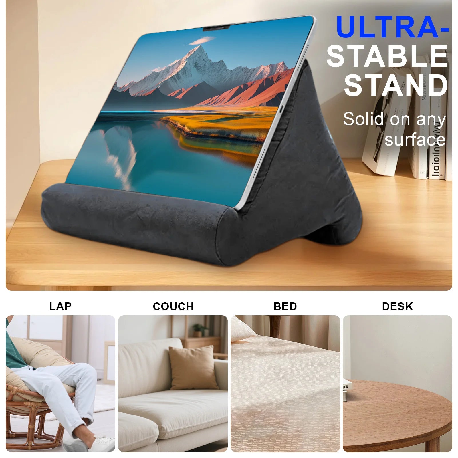 Sponge Pillow Tablet Stand: Multi-Angle Soft Holder for Bed & Couch
