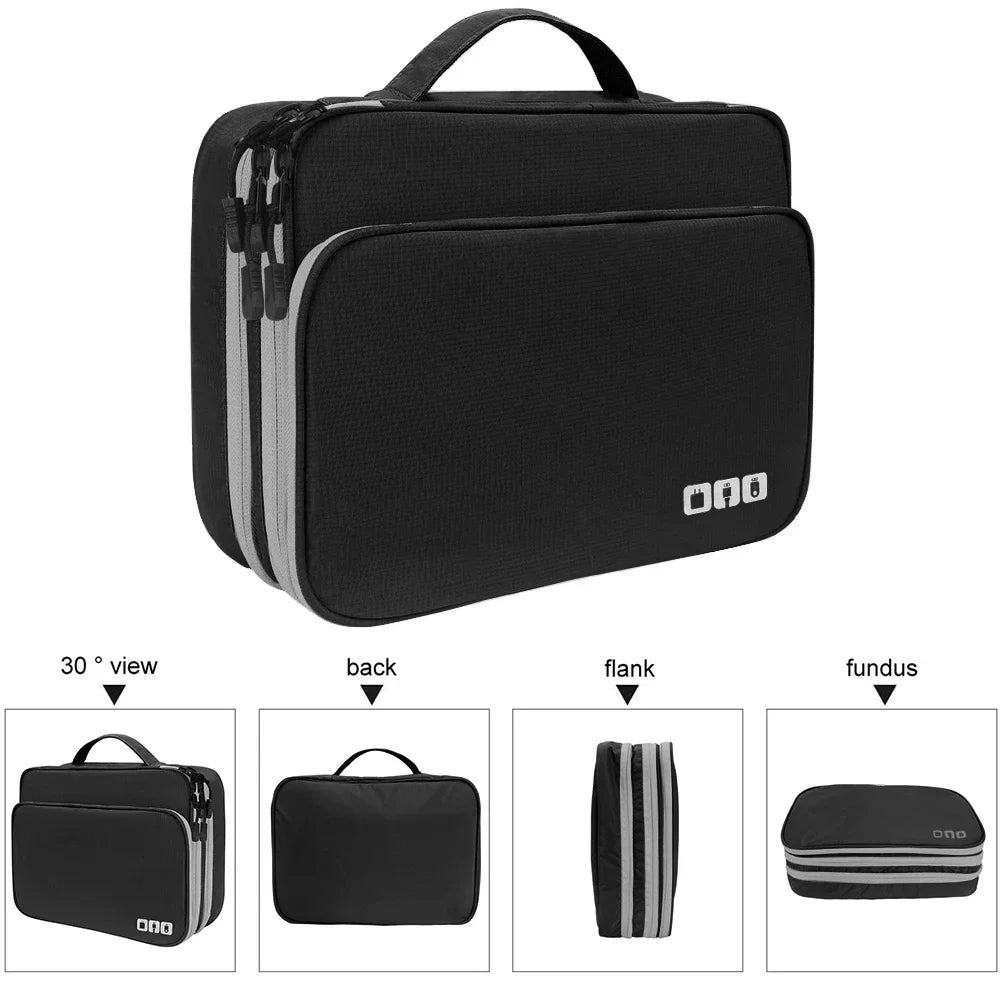 3-Layer Waterproof Cable & Electronics Organizer