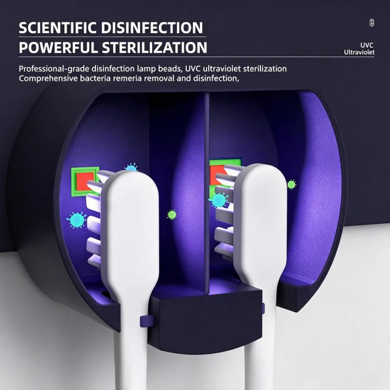 Portable UV Toothbrush Sterilizer with LED Display
