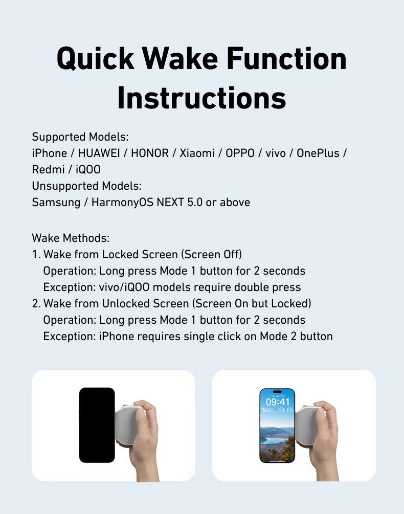 Magnetic Phone Grip with Remote Shutter & Fill Light for iPhone/Android