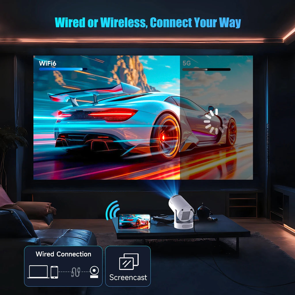 Smart Projector with Voice Remote & WiFi