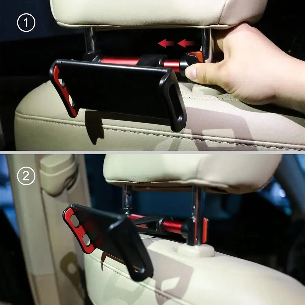 Car Headrest Tablet Holder: 360° Rotating Mount for 4-11" Devices